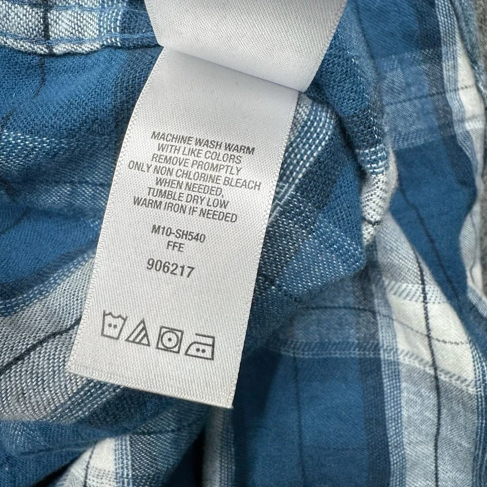 Cabela's‎ Men's XLT Blue Plaid Flannel Shirt Long Sleeve Button‑Down #906217